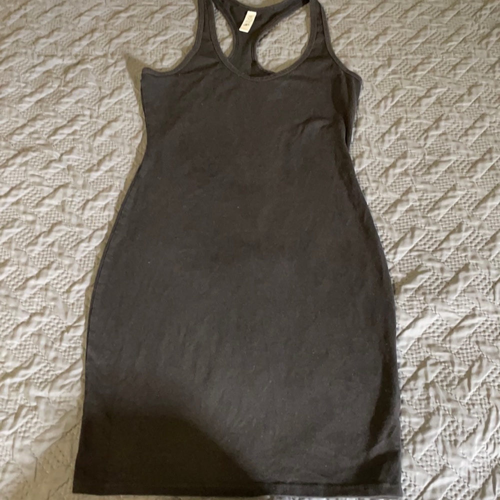 Black Razor Back Cotton Mini Dress